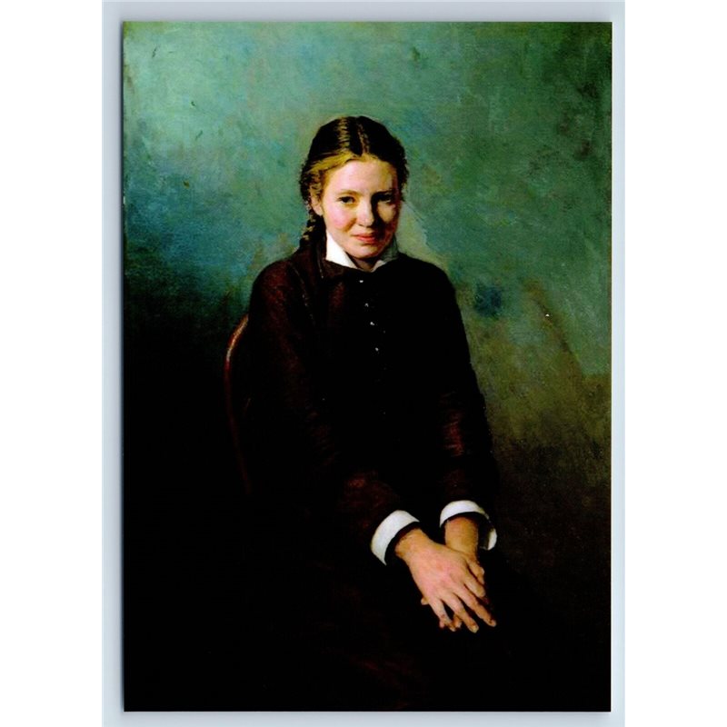 SMILING YOUNG GIRL Hairstyle Portrait by Yaroshenko New Unposted Postcard