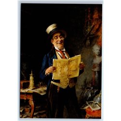 ELDERLY MAN in Top Hat look in Album Book by Kern New Unposted Postcard