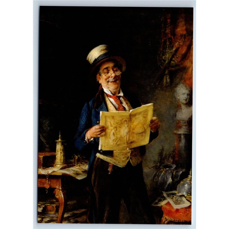 ELDERLY MAN in Top Hat look in Album Book by Kern New Unposted Postcard