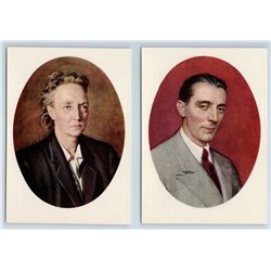 1957 FREDERIC & IRENE JOLIOT-CURIE Radioactivity Nobel Prize 2 RARE Postcards