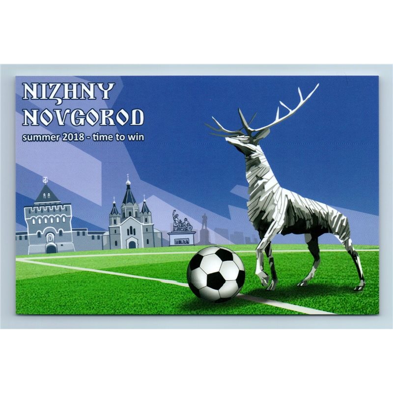 FIFA NIZHNY NOVGOROD Football World CUP Russia 2018 Deer Ball New Postcard