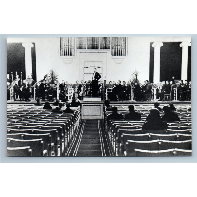 DMITRI SHOSTAKOVICH WWII Rehearsal of orchestra 1977 RPPC Vintage Photo