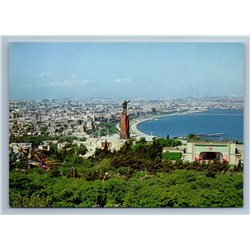 Baku Azerbaijan Old City STATUE Park Water Real Photo Old Vintage Postcard