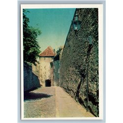 Tallin Estonia Pikk Jalg Street Long Leg Houses Narrow View Old Vintage Postcard
