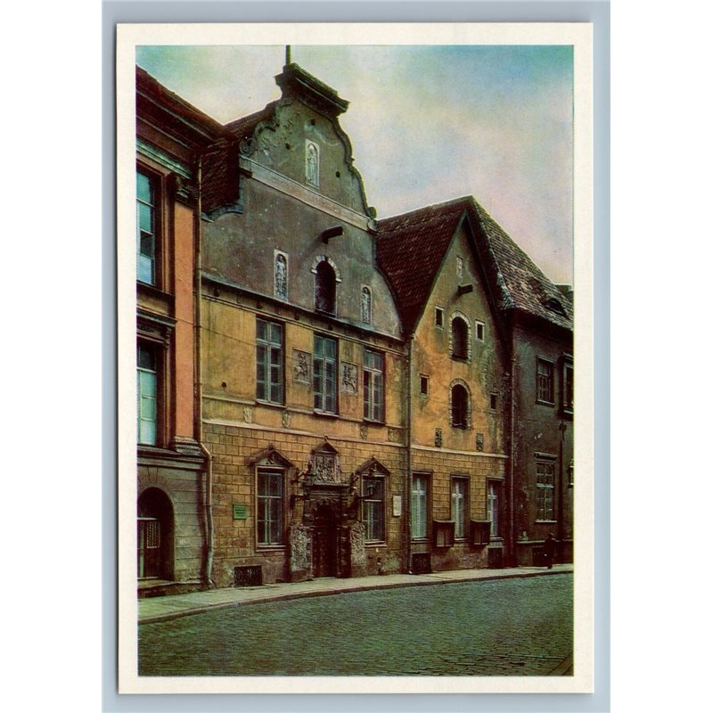 Tallin Estonia Black Head Fraternity House Ancient Building Old Vintage Postcard