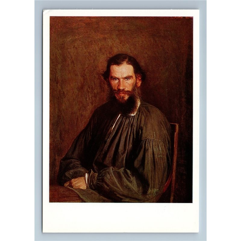 1983 LEO TOLSTOY Russian Writer by Kramskoi Art Vintage Postcard