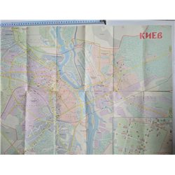 1979 KIEV UKRAINE Big Guide Tourist Travel Map Route Old Russia USSR