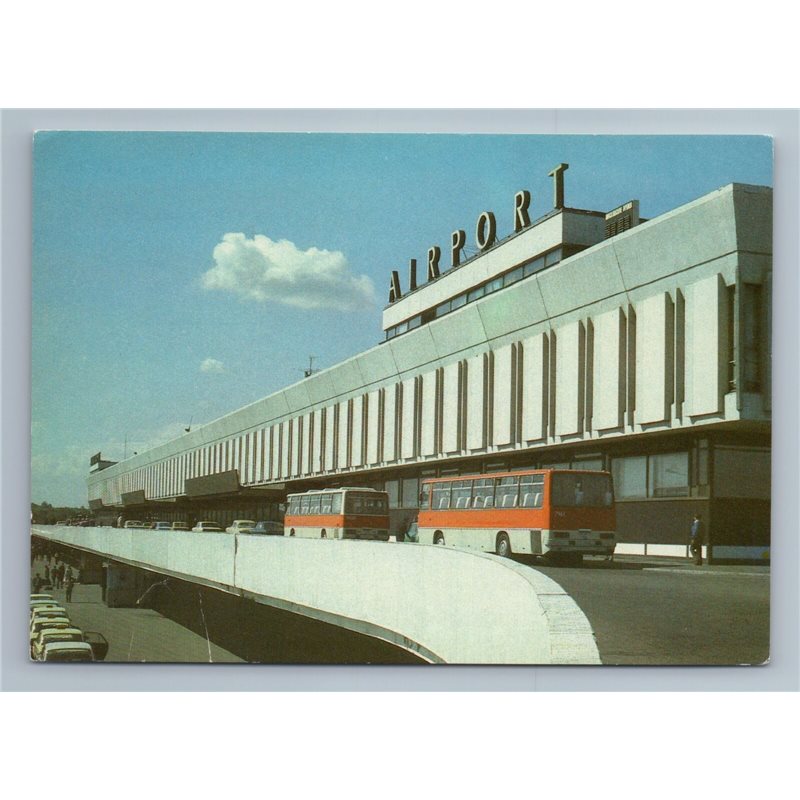 PULKOVO AIRPORT Leningrad AEROFLOT Air Liner Aircraft Soviet USSR Postcard