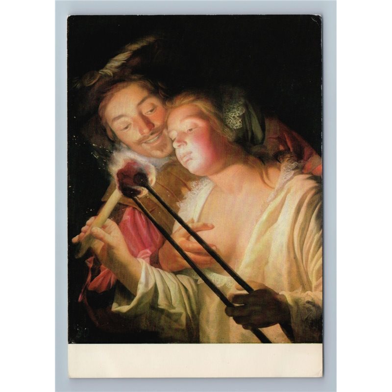 The soldier and the girl Nude Woman by Gerrit van Honthorst Germany Postcard