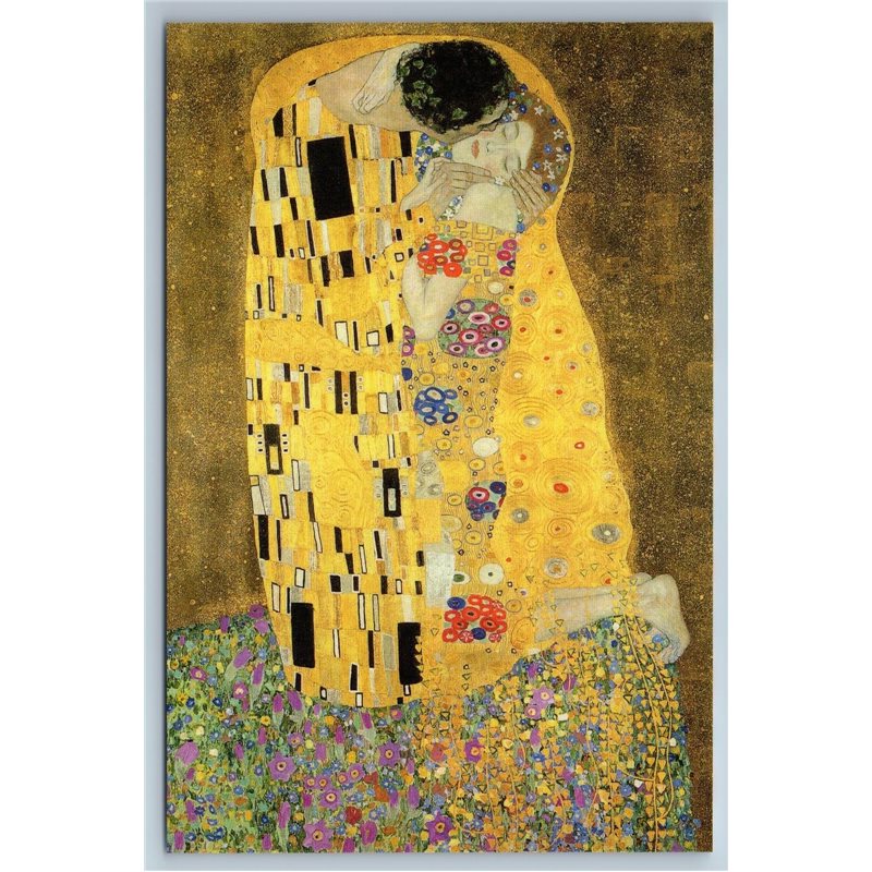 The KISS by Gustav Klimt Couple Fine Art Russian New Postcard
