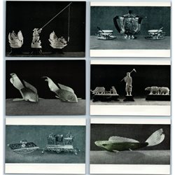 1957 VIETNAM ART craft jade Viet Nam Netsuke Miniature RARE SET of 30 Postcards