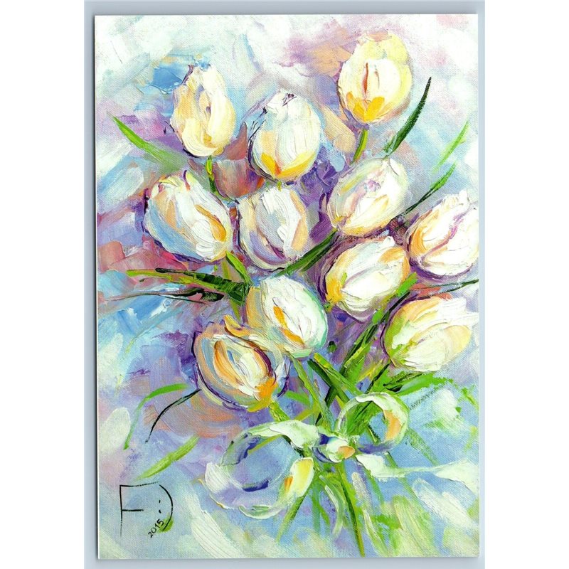 TULIPS ICING Flowers Bouquet Floral Plant ART New Unposted Postcard