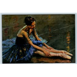 YOUNG BALLERINA in Blue ballet tutu Intermission Dance by Molodykh New Postcard