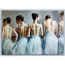 BALLERINAS Ballet Dancer Women Blue Symphony by Ivanova New Unposted Postcard