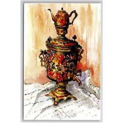 RUSSIAN SAMOVAR and KETTLE Ethnic Style Tea Party by Potapenko New Postcard