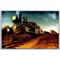 VINTAGE STEAM TRAIN Railroad Railweay USA Flag by Orsillo New Unposted Postcard