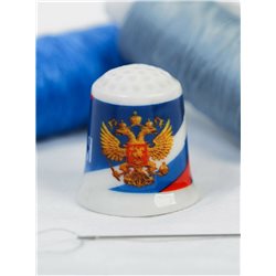 Thimble RUSSIA MOSCOW Two-headed eagle Solid Porcelain Russian Ethnic Souvenir