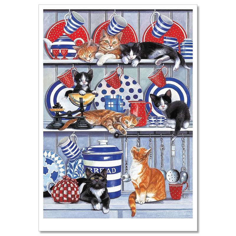 TEA party Porcelain Kittens Cat Buffet by Steve Read Russian Modern Postcard