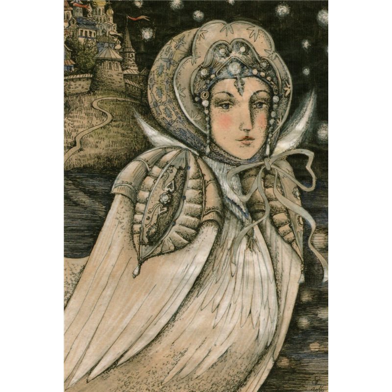 The Swan Princess Fairy Tale Pretty Girl Fantasy Russia Modern Postcard