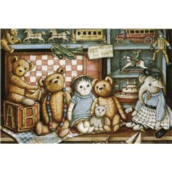 TEDDY BEAR TOYS in the closet by Nita Showers Toy shop Russian Modern Postcard