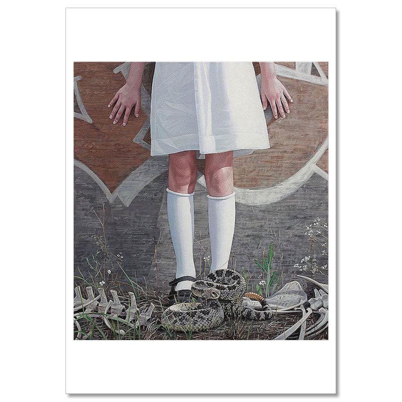 LITTLE GIRL with Snake Scared City New Unposted Postcard