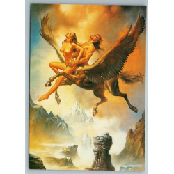BORIS VALLEJO Sexual flight Pegasus Fantasy Nude Girl Erotica Russian postcard