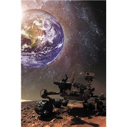 Postcard SPACE CURIOSITY ROVER Mars Planet Earth Planet Star Photo Collage NEW