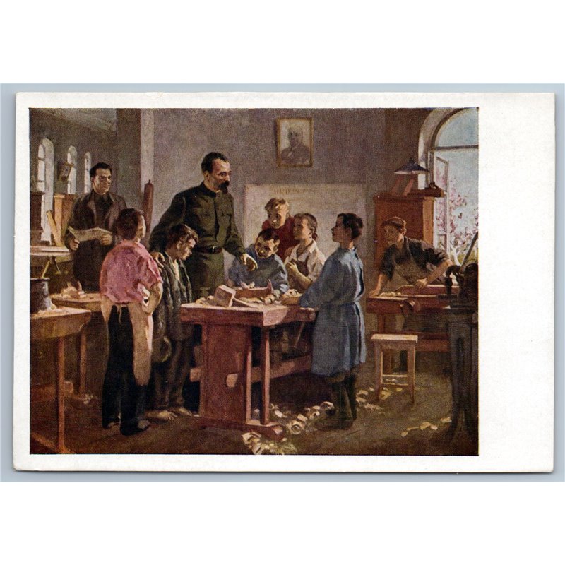 1958 FELIX IRON Dzerzhinsky in JUVIE labor colony RARE Soviet USSR Postcard