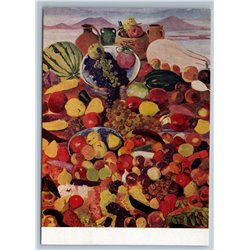 1960 ARMENIA HARVEST Fruits of Mount Aragats by Saryan Soviet USSR Postcard
