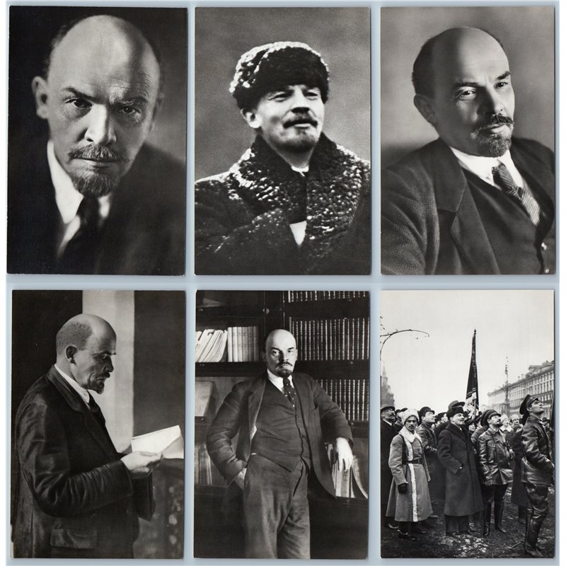 1972 LENIN Communist Leader Propaganda Set 12 RPPC USSR Soviet Postcards