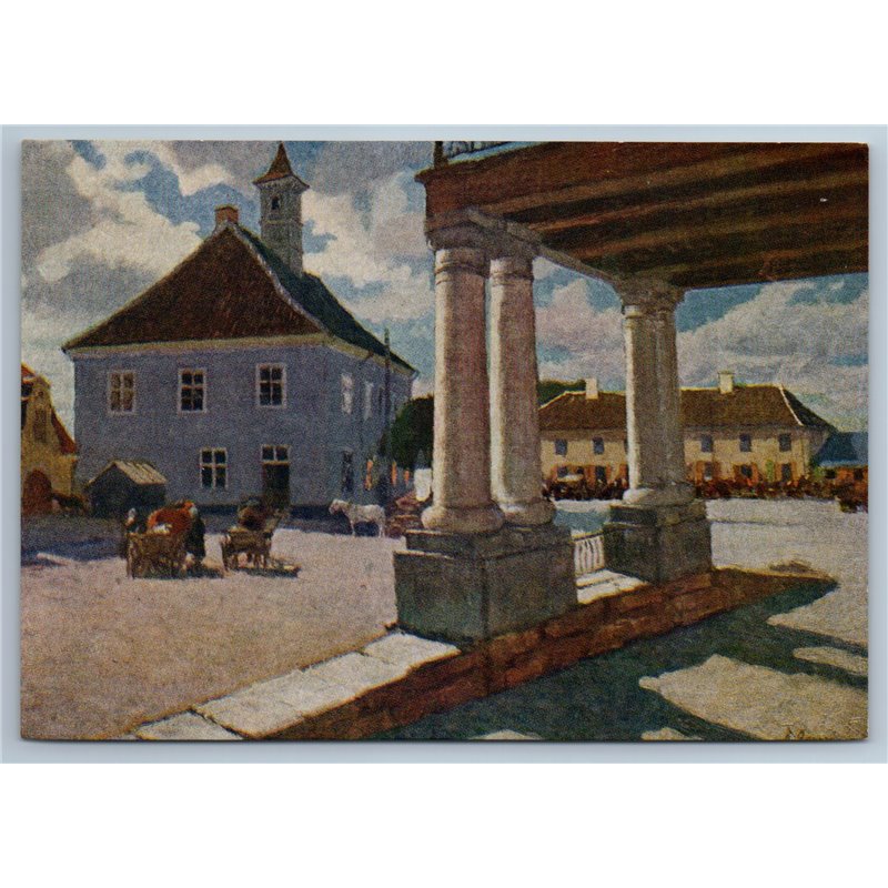 1957 TOWN HALL in Kuressaare ESTONIA BALTIC Architecture Horse USSR Postcard