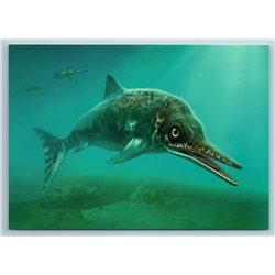 STENOPTERYGIUS DINOSAUR Prehistoric animal Fish Underwater Russian New Postcard