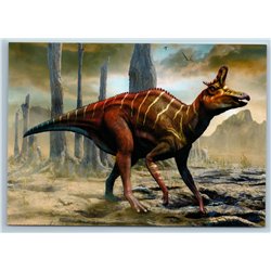 LAMBEOSAURUS DINOSAUR Prehistoric Animal CRETACEOUS ERA Russian New Postcard