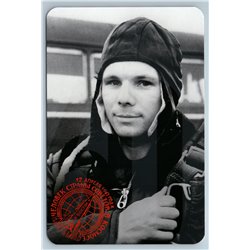 GAGARIN SPACE COSMOS in a training parachute suit Russian New Postcard