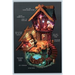 WITCH HOUSE Baba Yaga HUT Anatomy of Witchcraft Unusual Russian New Postcard