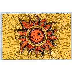 UNUSUAL SUN Sunshine in Russian Ethnic Style Unusual Graphic New Postcard