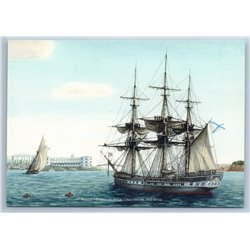 GUARD SHIP FLORA patrol Sevastopol in 1853 Sailing boat Russian Postcard