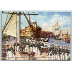 GUARDS CREW OF SHIP return to homeland in 1814 Sailing Boat Russian Postcard