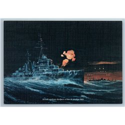 WWII TOWN-CLASS LIGHT CRUISER HMS Belfast Battle of North Cape 1943 Postcard