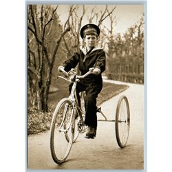 TSESAREVICH ALEXIS ROMANOV ROYALTY on a tricycle Bike Russia Postcard