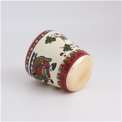 Thimble PEOPLE on Horse Carriage Russian Style Green Solid Porcelain Ethnic