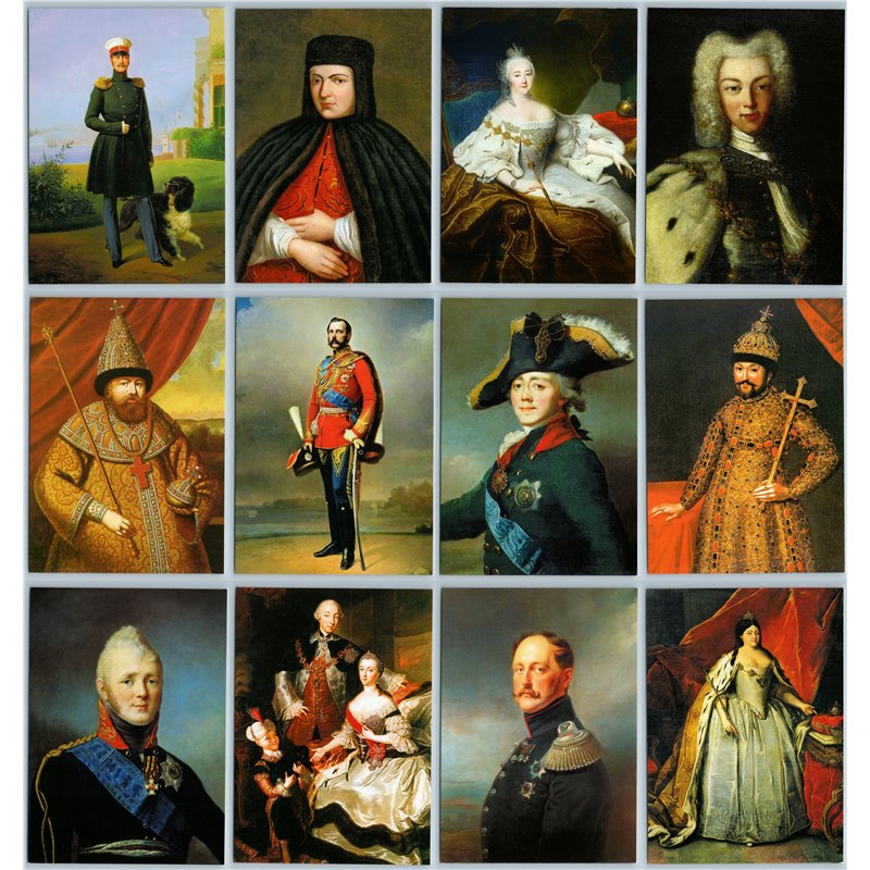 RUSSIAN ROYALTY Tsar Emperor Nicholaos I  Peter Empress Set of 12 Postcards