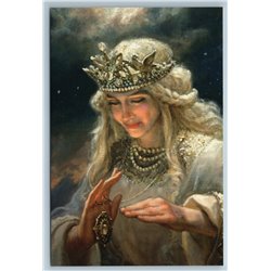 PRETTY WOMAN Slavic God Star Zirka Russia Ethnic Pearl Princess Rus New Postcard