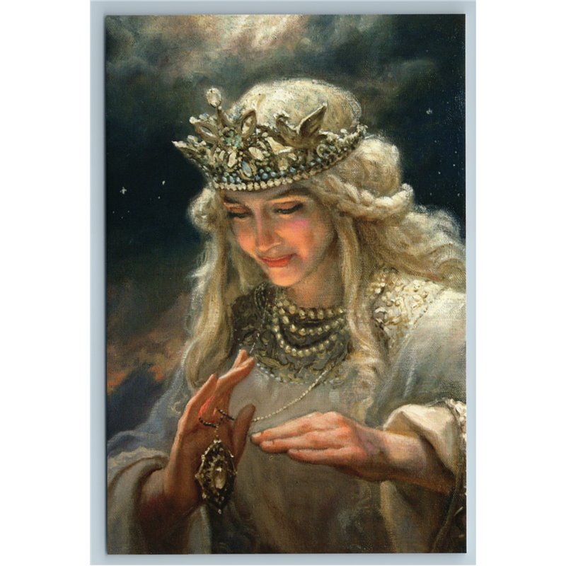 PRETTY WOMAN Slavic God Star Zirka Russia Ethnic Pearl Princess Rus New Postcard