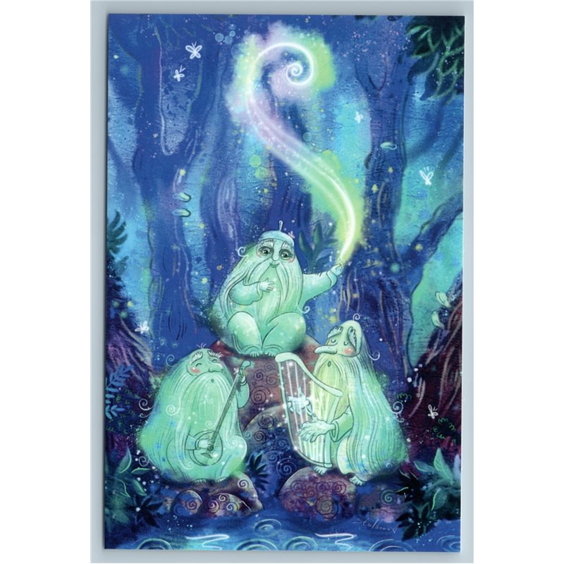 FOREST DRUIDS Forest Spirit play Music Fantasy Mystic Russian New Postcard