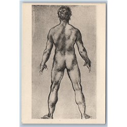 1963  MUSCLE NUDE MAN MODEL by da Vinci Art Vintage USSR Postcard