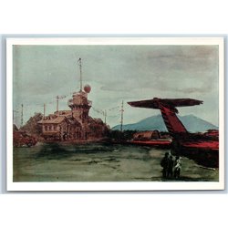 1975 Magadan AIRPORT Soviet Far North runway Plane Unusual Soviet USSR Postcard