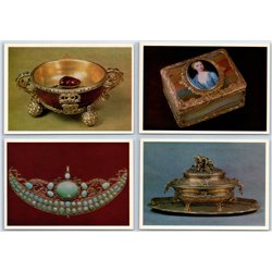 Masterpieces of JEWELRY Cup Case Necklace Gold Brooch Chalice Set 16 Postcards
