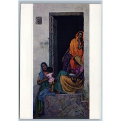 1963 INDIA WOMEN with Baby Ordinary People by CHUYKOV Unusual Soviet postcard