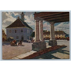 1957 Egorov Town Hall in Kuressaare Socialist Realism Russian old postcard